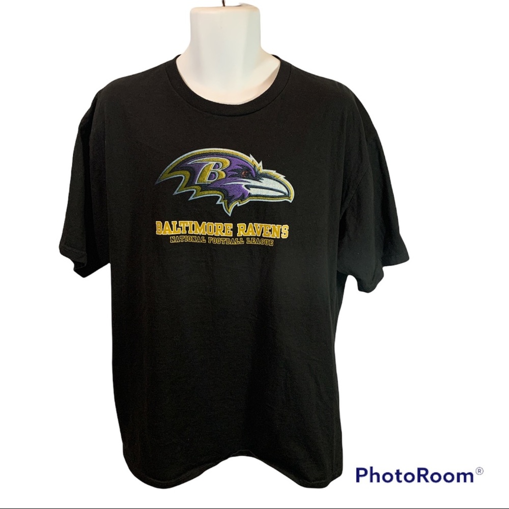 NFL Team Apparel Baltimore Ravens T-Shirt Black Size XL Preowned